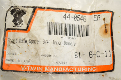 New V-Twin Front Axle Spacer 3/4' NOS
