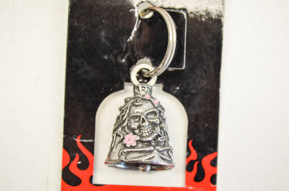 Hot Leathers BEA1087 Guardian Bell Keychain Lady Skull NOS