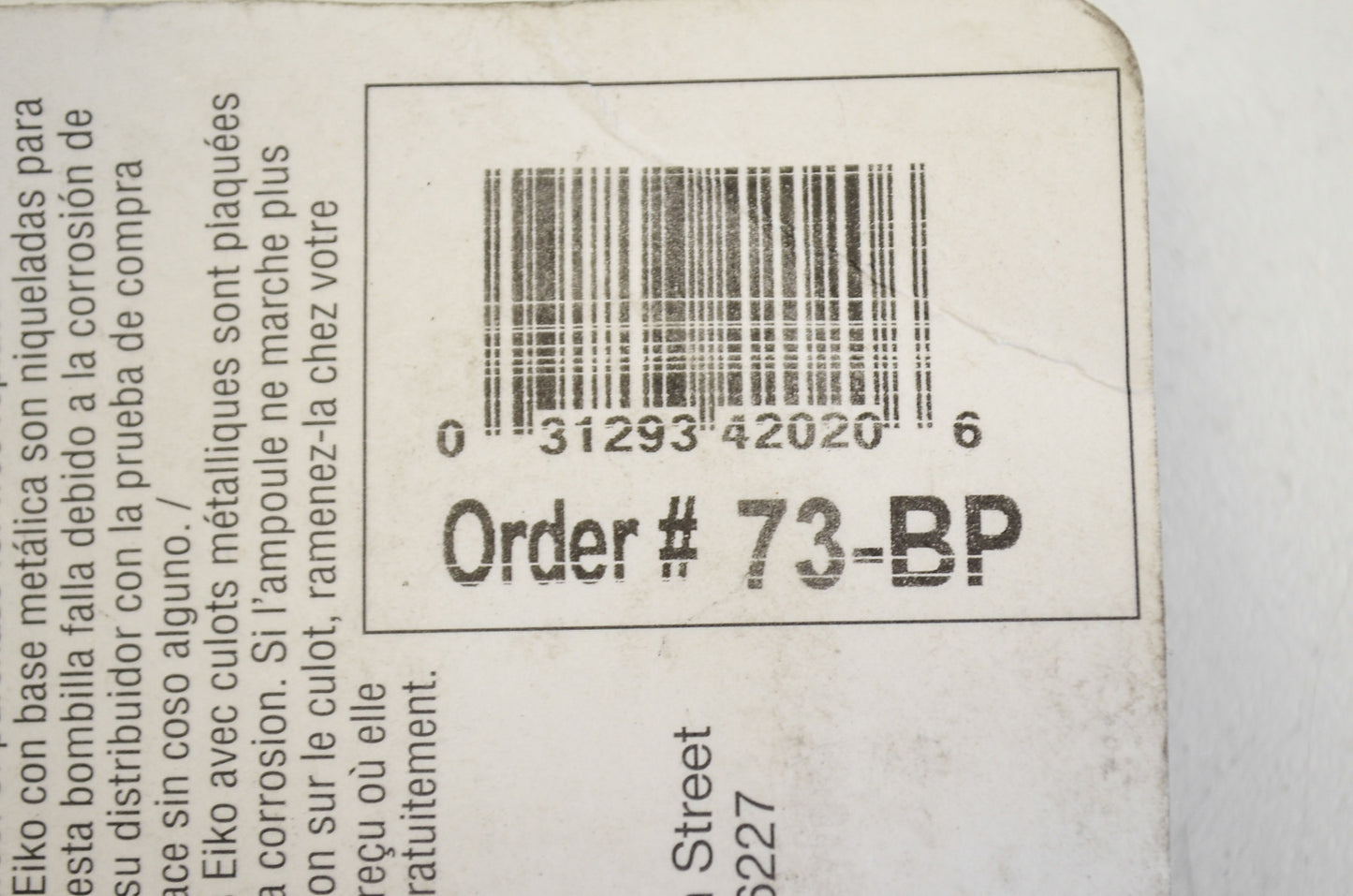 EiKO 73-BP Bulb 14V .08A Qty 4 NOS
