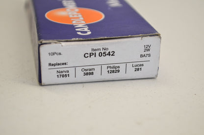 New Candlepower Bulb 12V 2W QTY 10 NOS