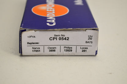 New Candlepower Bulb 12V 2W QTY 7 NOS