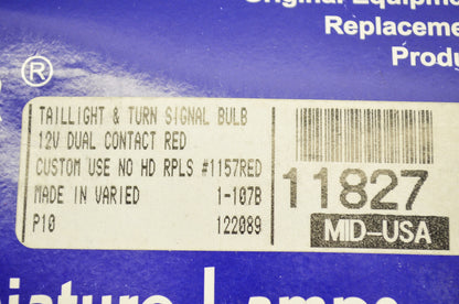 New Candlepower Taillight Turn Signal Bulb Red 12V NOS