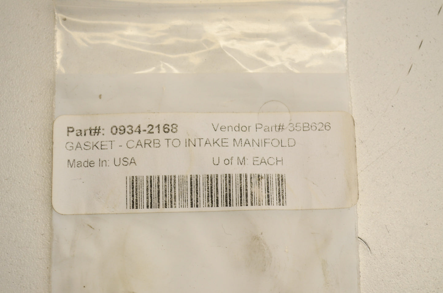 Aftermarket 0934-2168, 35B626 Carb Intake Manifold Gasket NOS