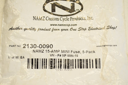 New Buss Namz Mini Fuse 15 Amp QTY 5 NOS