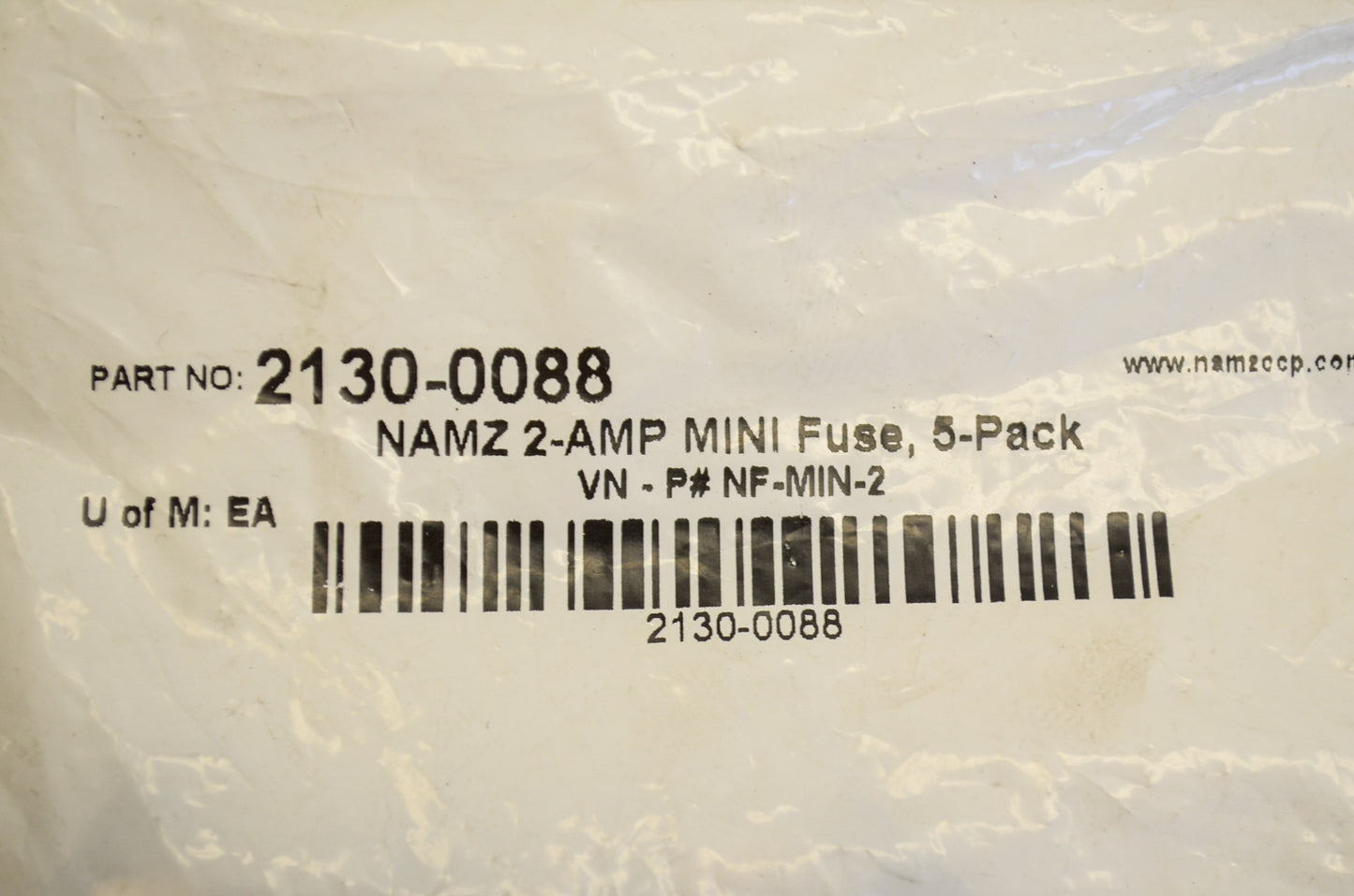 Namz 2130-0088, NF-MIN-2 Mini Fuse 2 Amp Qty 5 NOS