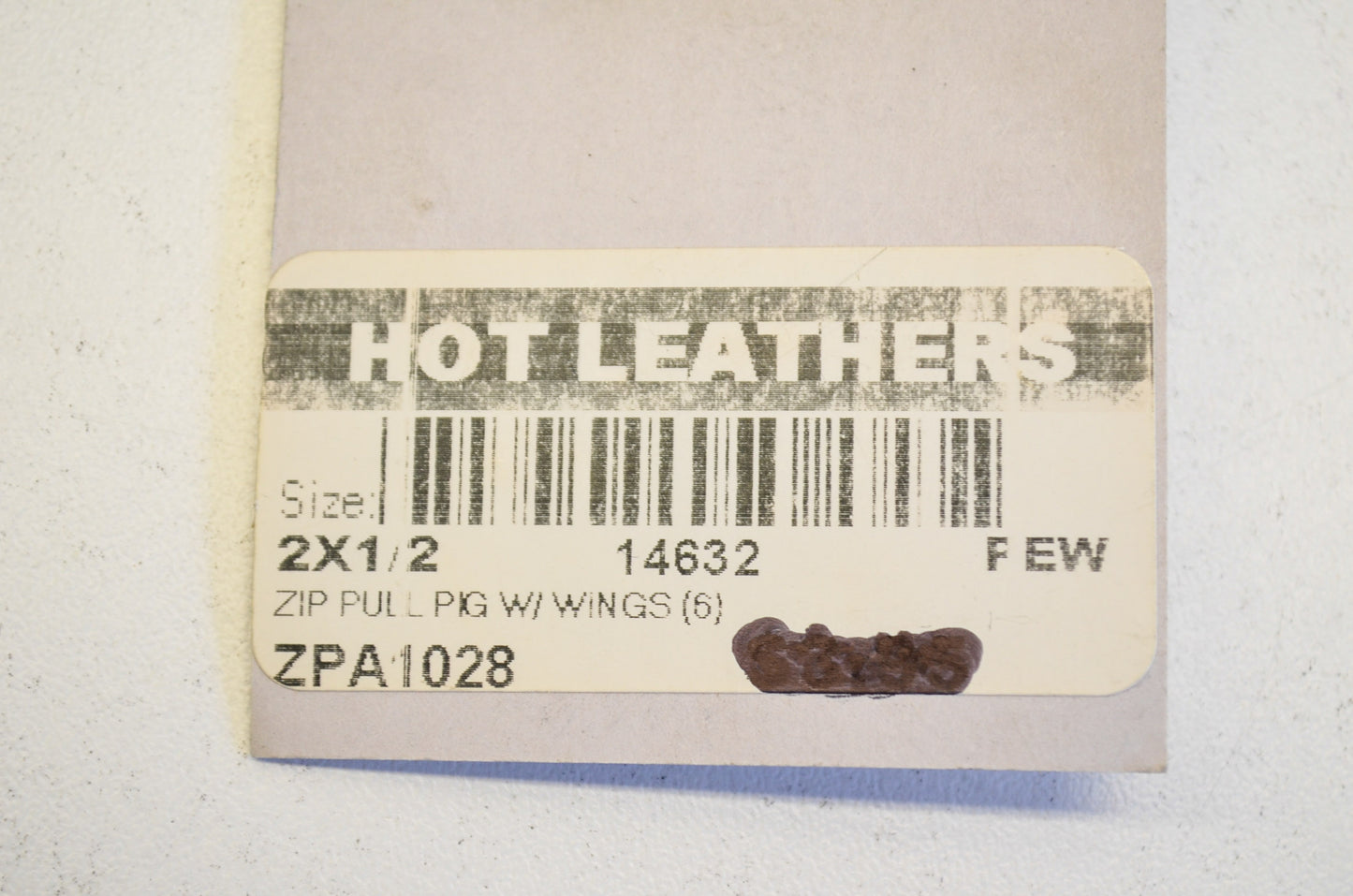 Hot Leathers ZPA1028 Pig w/ Wings Zipper Pull NOS