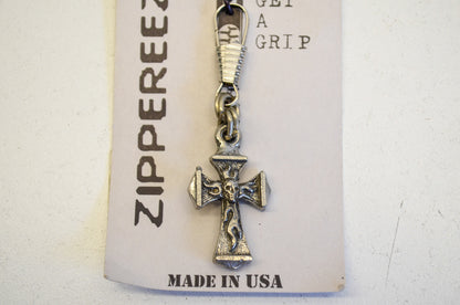 New Hot Leathers Cross w/ Skull Zipper Pull NOS