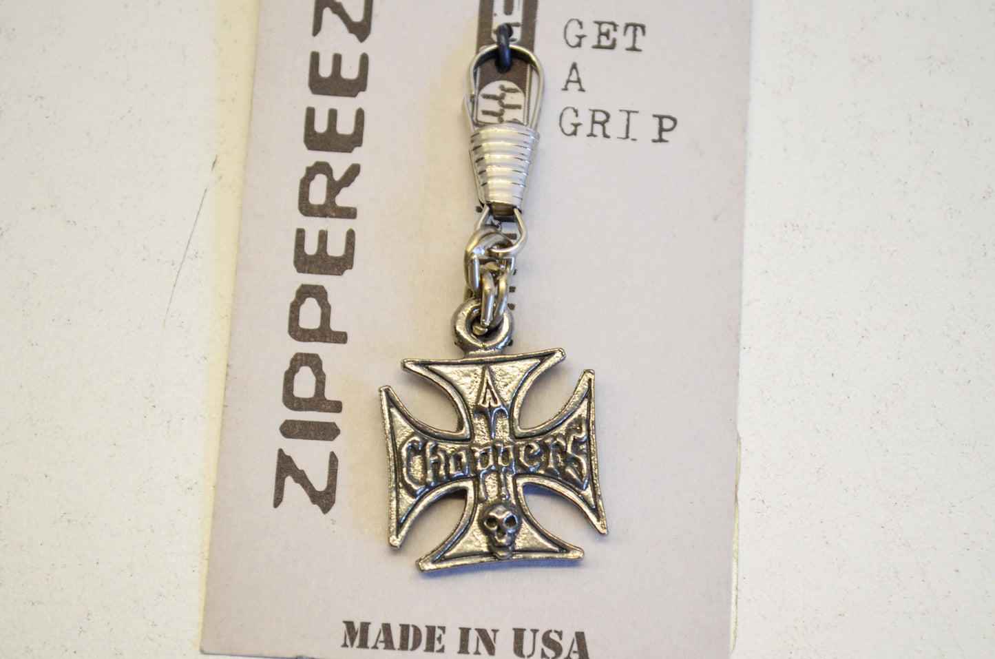 New Hot Leathers Choppers Cross Zipper Pull NOS