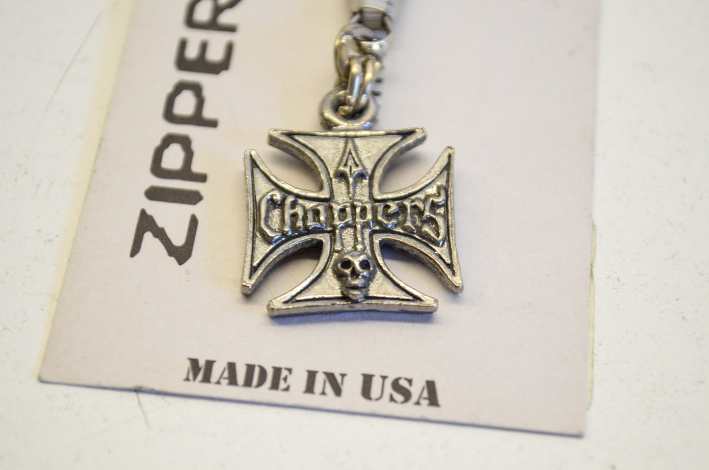 New Hot Leathers Choppers Cross Zipper Pull NOS