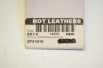 New Hot Leathers Choppers Cross Zipper Pull NOS