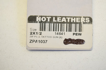 Hot Leathers ZPA1037 Tattoo Gun Zipper Pull NOS