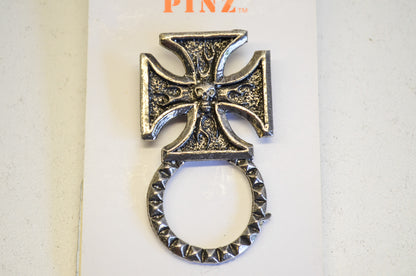 New Hot Leathers Iron Cross Sunglass Holder Pin NOS