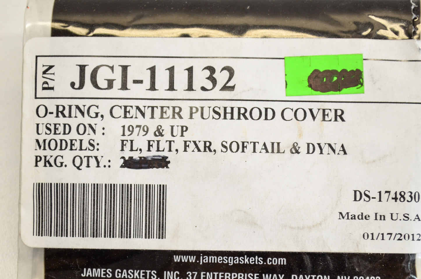 James Gaskets JGI-11132, DS-174830 Pushrod O-Ring Qty 10 NOS