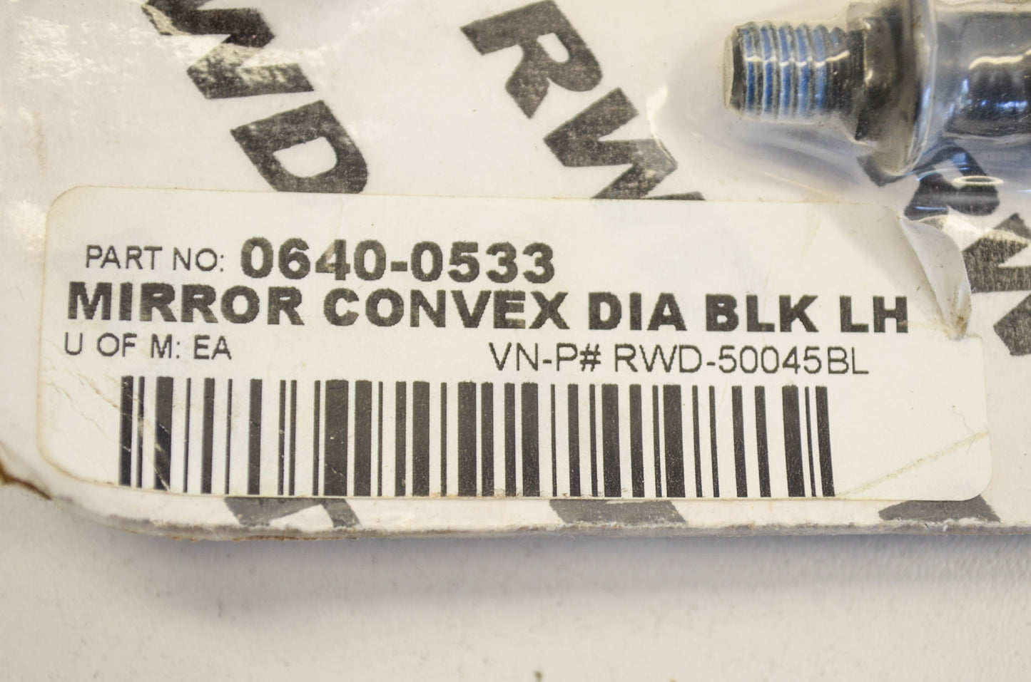 New Russ Wernimont Designs Left Diamond Convex Mirror Kit Black NOS