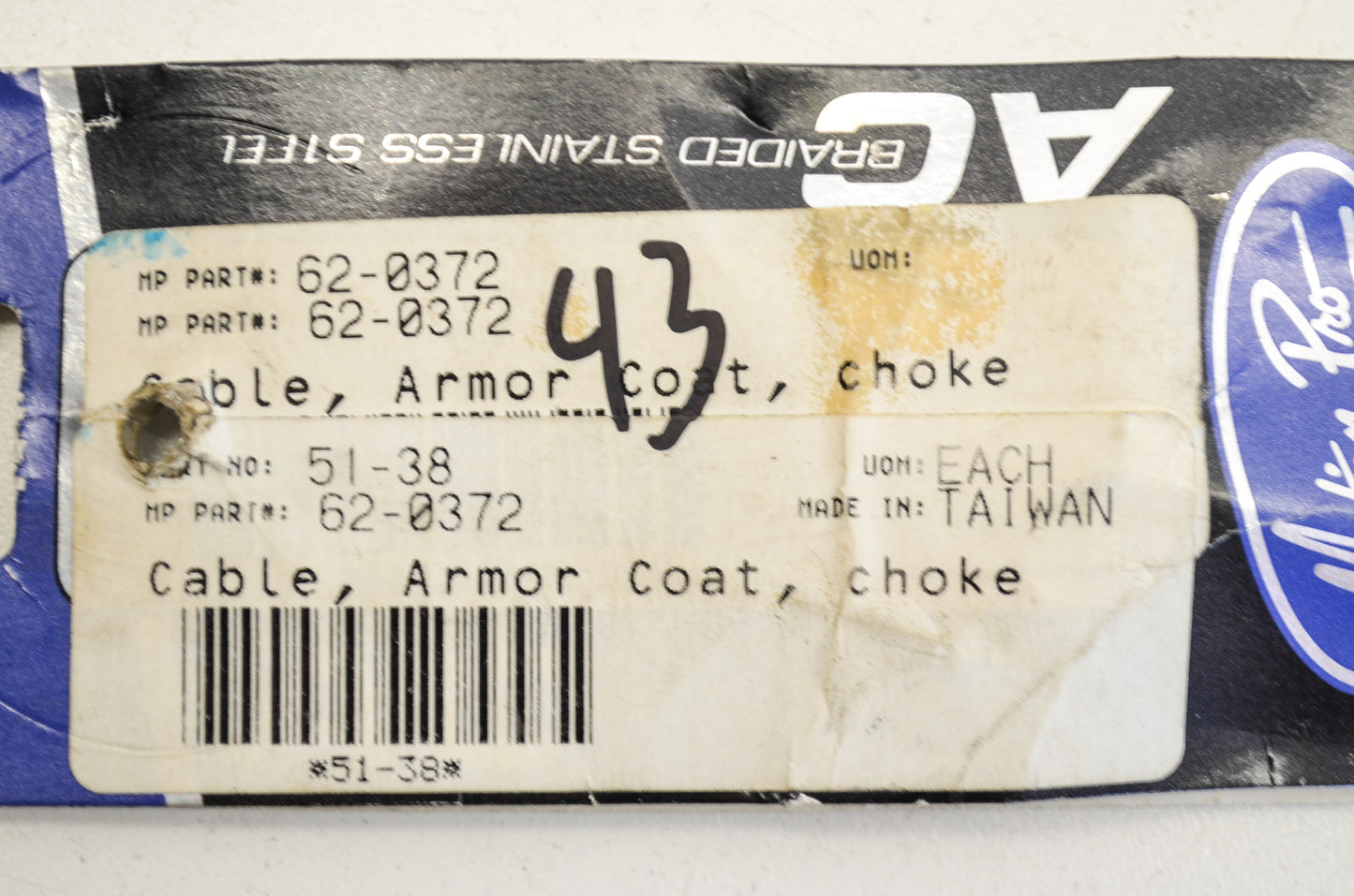 Motion Pro 62-0372, 51-38 Armor Coat Choke Cable NOS