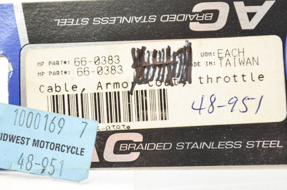 Motion Pro 66-0383, 48-951 Armor Coat Throttle Cable NOS