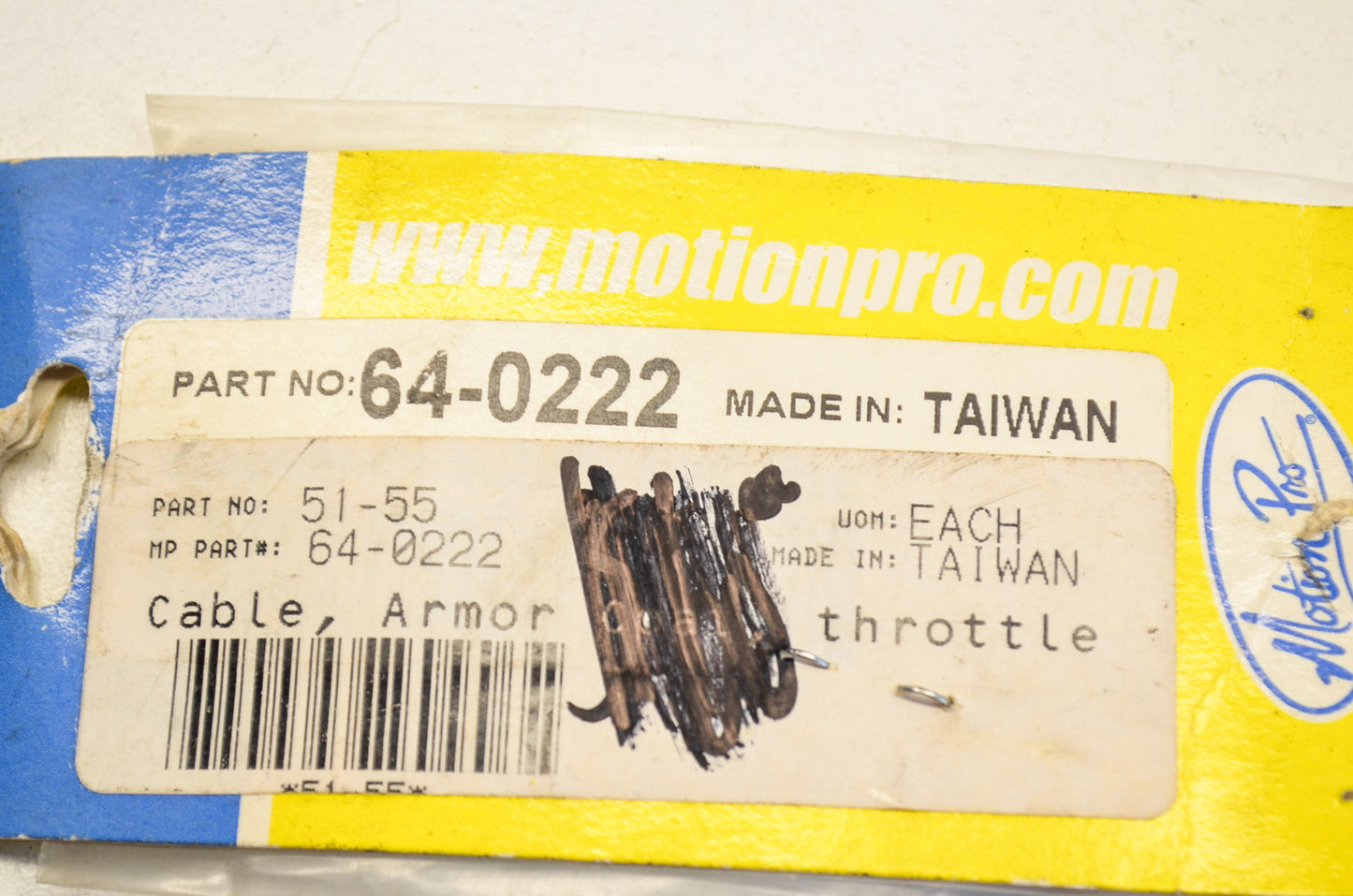 New Motion Pro Armor Coat Throttle Cable NOS