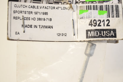 Mid USA 49212, 38619-71B Clutch Cable NOS