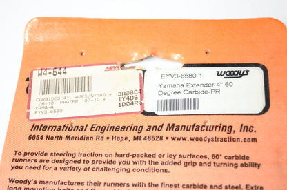 New Woody's Extender Trail III Carbide Runner Yamaha 4' 60 Deg Qty 2 NOS