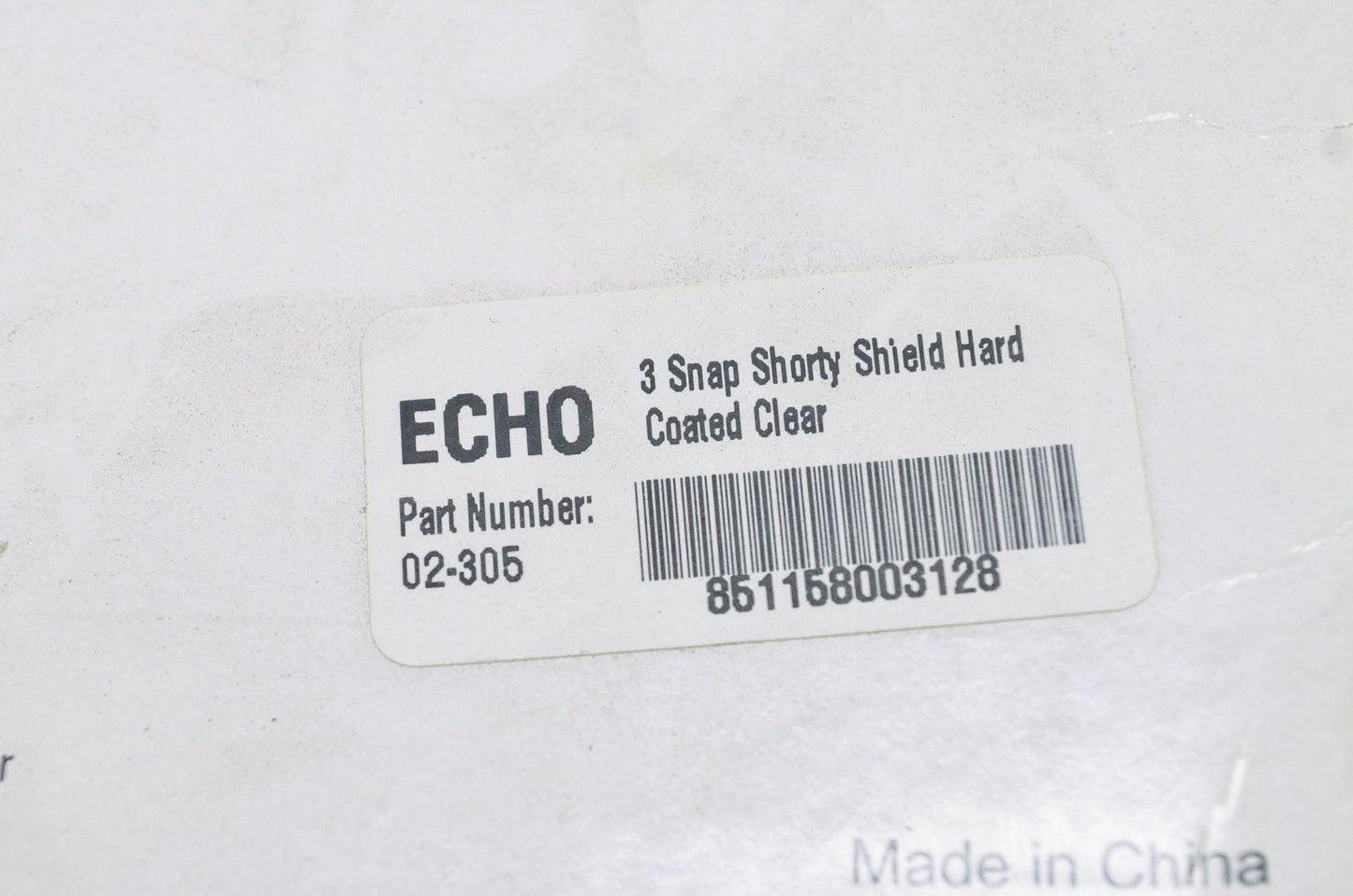 New Echo Clear Shorty 3 Snap Hard Coated Helmet Shield NOS