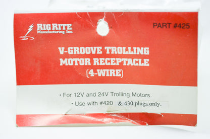Rig Rite V Groove Trolling Motor Receptacle 4 Wire 12v NOS