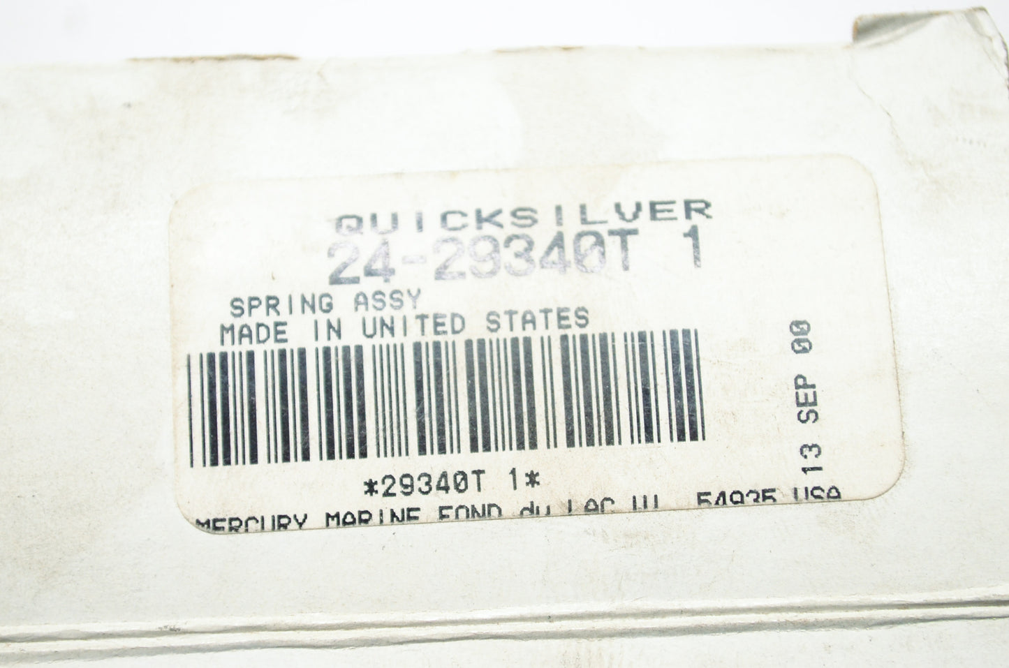 New OEM Quicksilver Mercury Marine Spring Assembly NOS