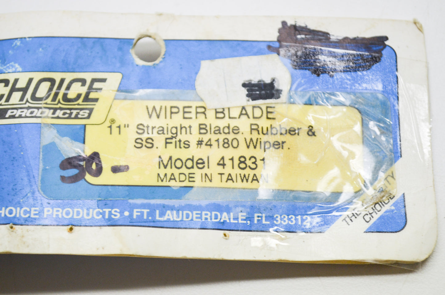 11' SS & Rubber Straight Wiper Blade NOS