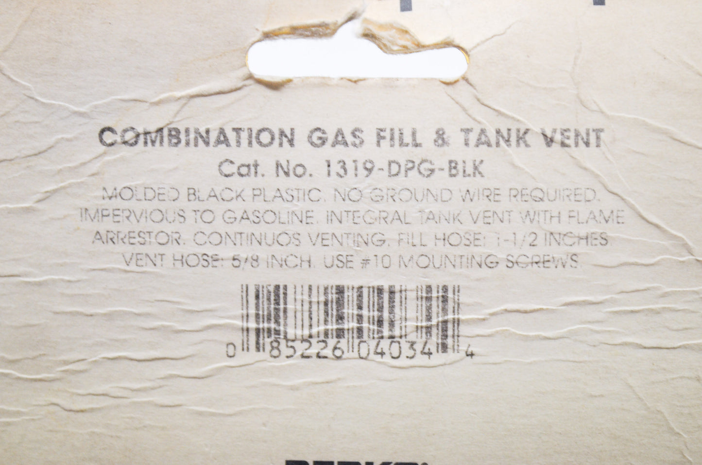 Combo Gas Fill & Tank Vent NOS