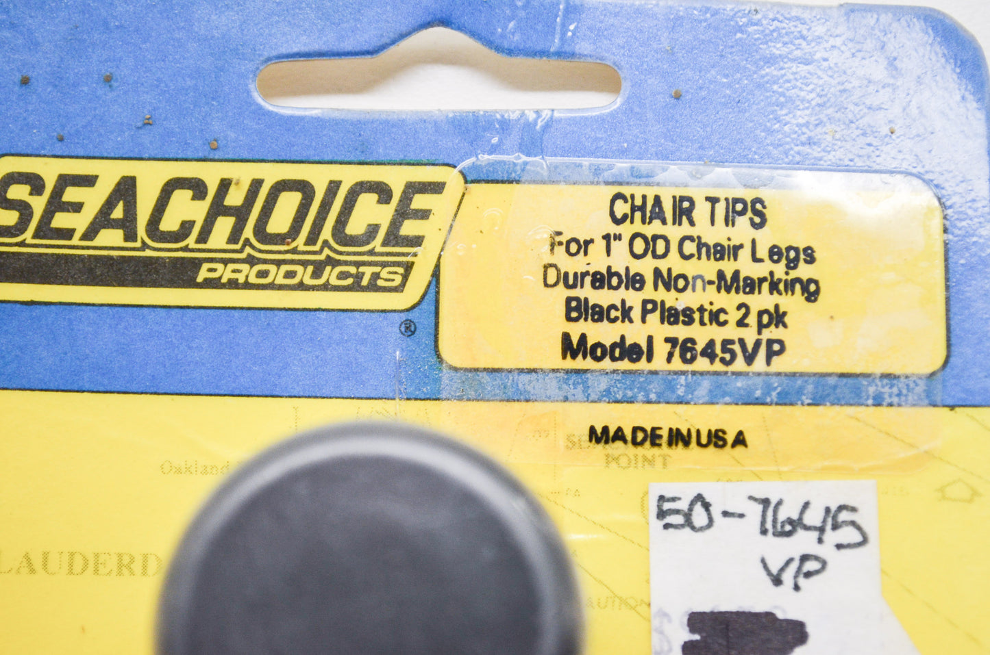 Black Plastic Chair Tips Qty 8 NOS