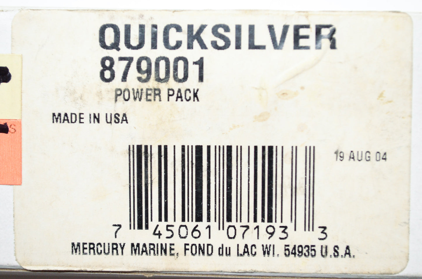 Quicksilver 879001 Mercury Marine Power Pack NOS