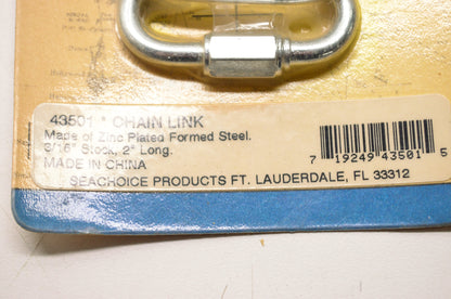 Seachoice 50-43501, 43501 Chain Link 3/16x2" QTY 2 NOS