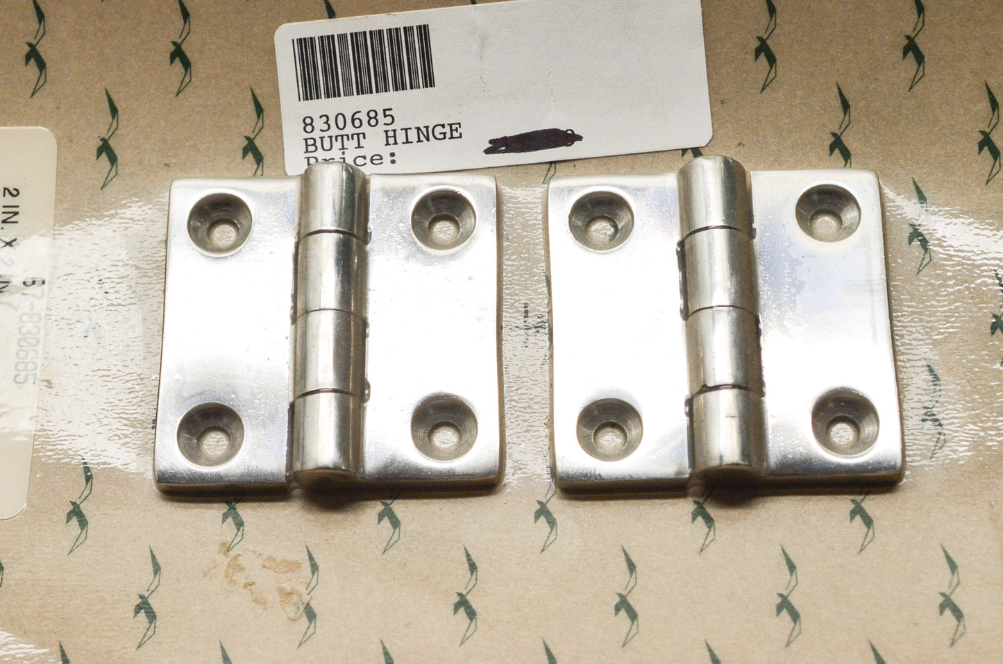 New Seafare Quicksilver Mercury Marine S.S. Butt Hinge 2x2' Qty 2 NOS
