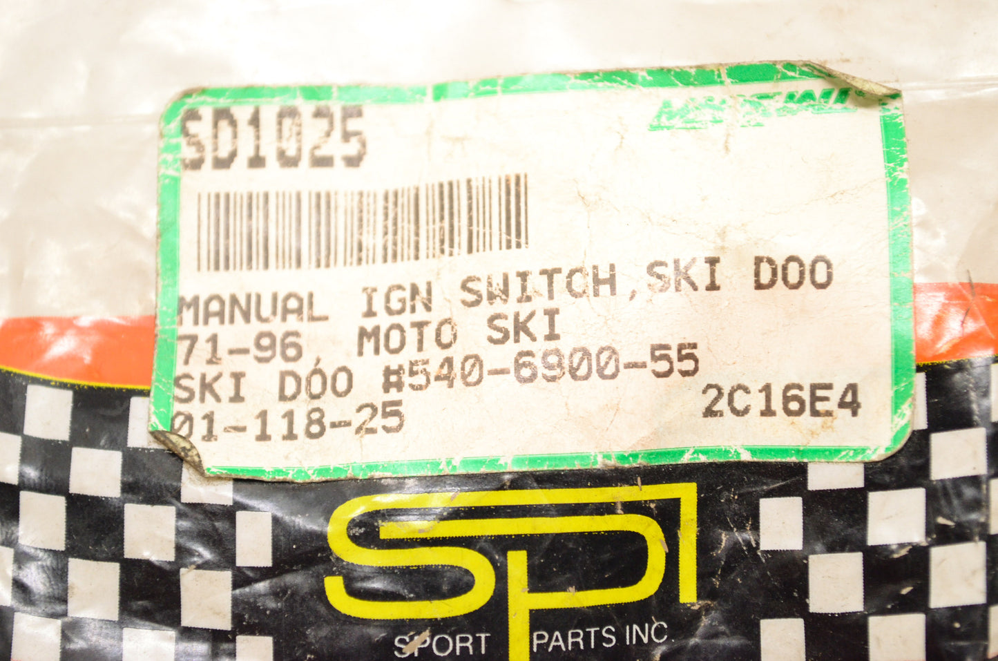 SPI 01-118-25, SD1025, 540-6900-55 SPI Manual Ignition Switch Ski Doo 71-96 Moto
