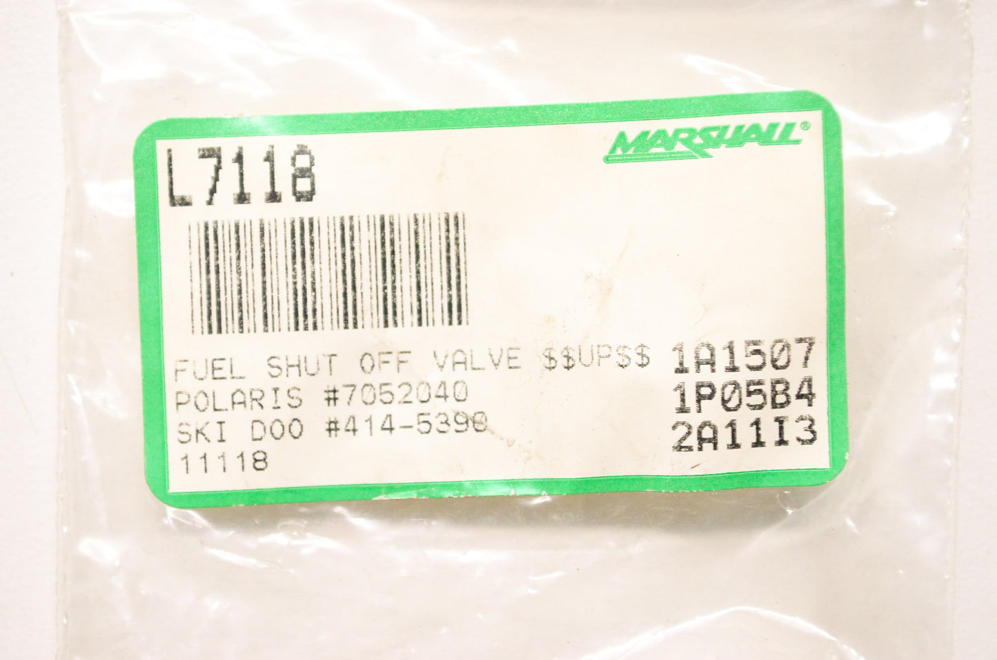 New Marshall Fuel Shut Off Valve NOS