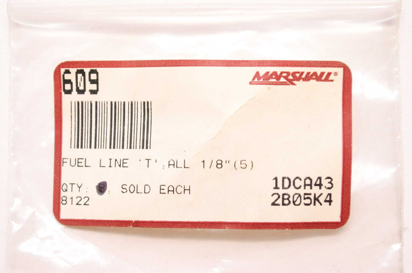 Fuel Line T Fitting 1/8' Qty 3 NOS