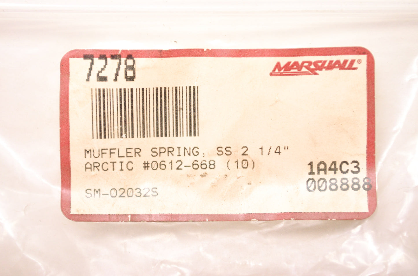 New Marshall Muffler Exhaust Spring Arctic Cat 2-1/4' NOS