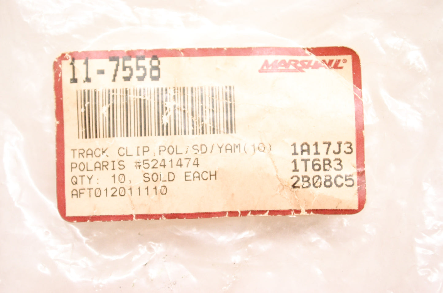 New Marshall Track Clip Polaris Ski Doo Yamaha Qty 10 NOS