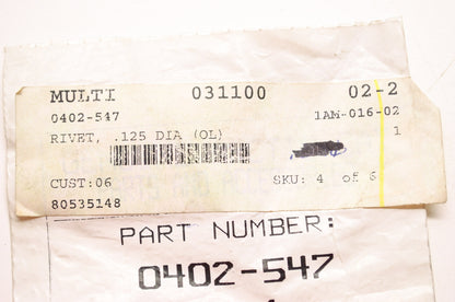OEM Arctic Cat 0402-547 Black Rivet .125x.50L NOS