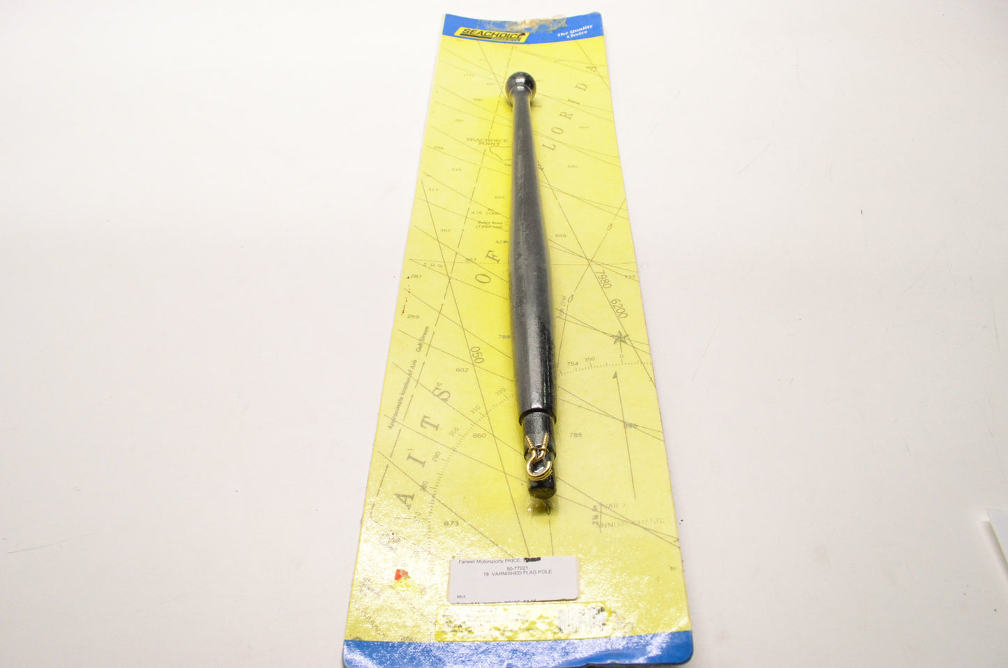 Flag Staff Pole 18' L x 3/4' OD End w/ 2 Brass Screw Hooks NOS