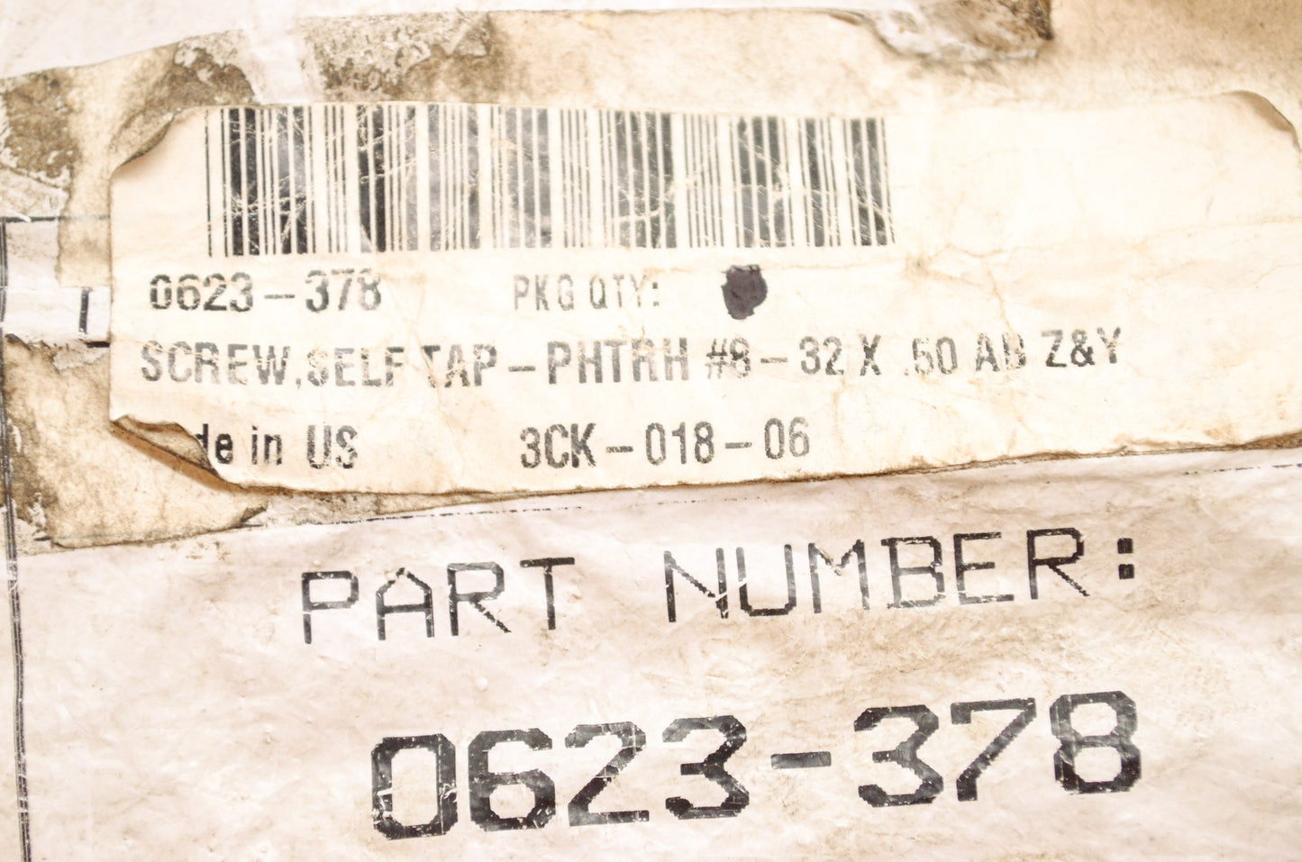 OEM Arctic Cat 0623-378 PHTRH #8-32x.50 AB Z&Y Self Tap SCREW Qty 5 NOS