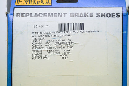 New Emgo Water Grooved Brake Shoes Qty 2 Kaw