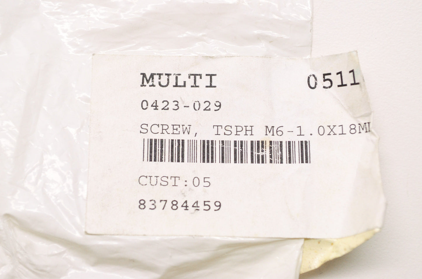 OEM Arctic Cat 0423-029 Screw TSPH M6-1.0x18mm QTY 2 NOS