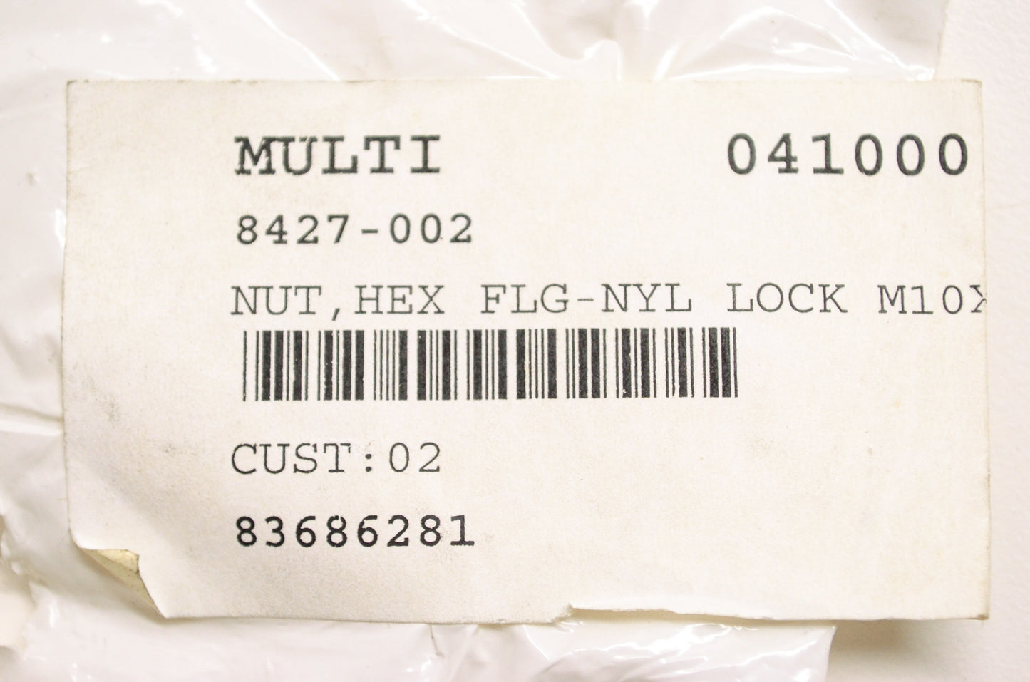 OEM Arctic Cat 8427-002 Nylock Hex Flange Nut M10X1.25 NOS