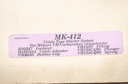 New Mikuni Cable Choke Kit Conversion Lever to Cable NOS