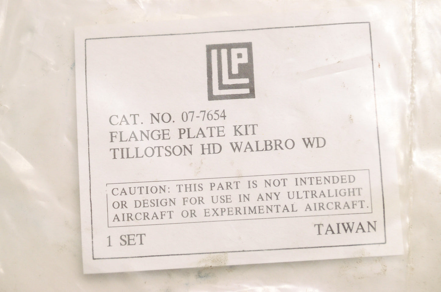 Flange Plate Kit Tillotson HD Walbro WD NOS
