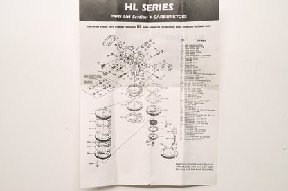 HL Series Carburetor Repair Kit NOS