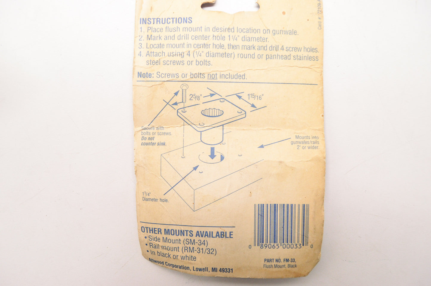 Black Flush Mount NOS