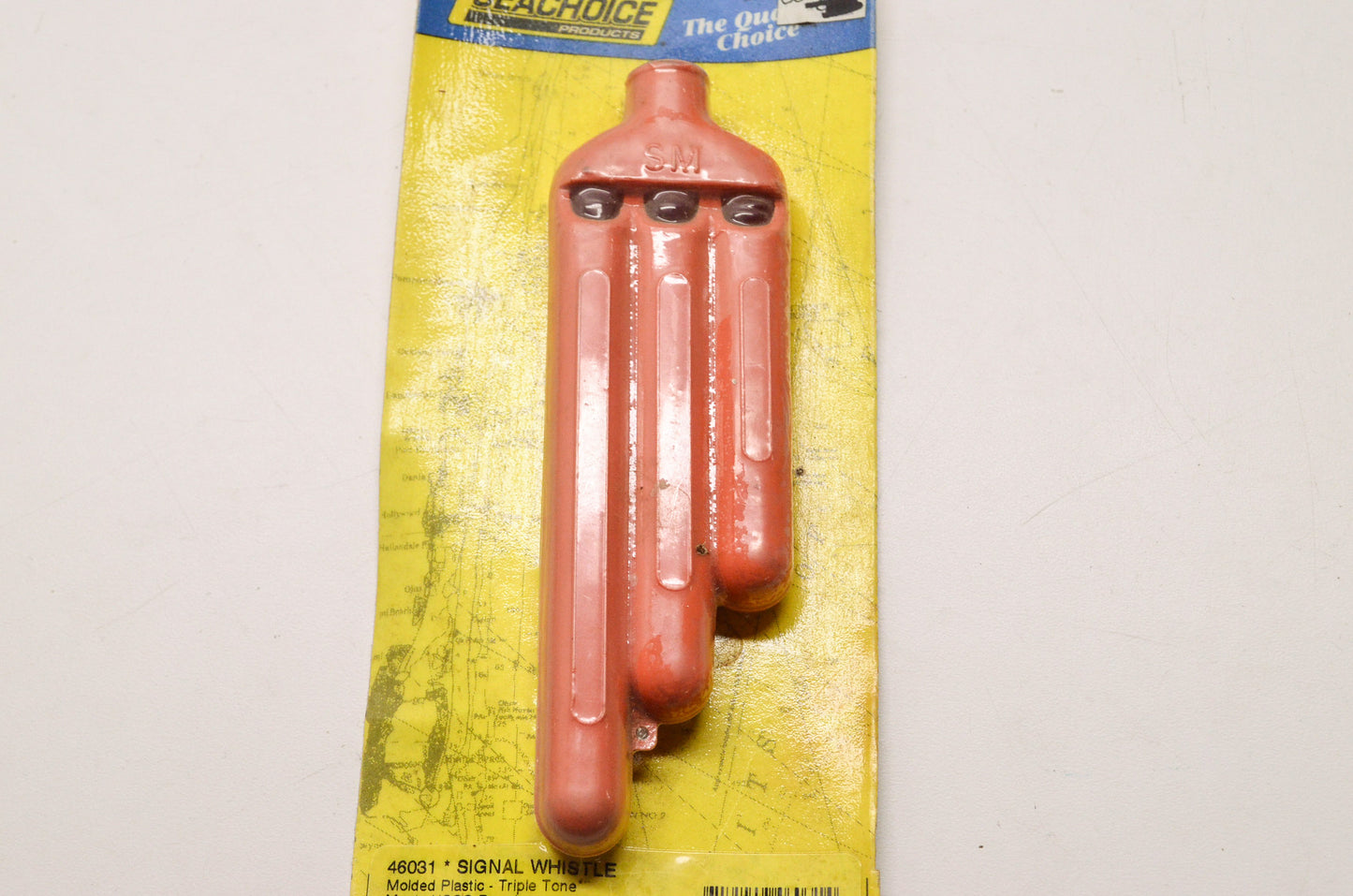 New Seachoice Products Plastic Signal Whistle Triple Tone 6' NOS
