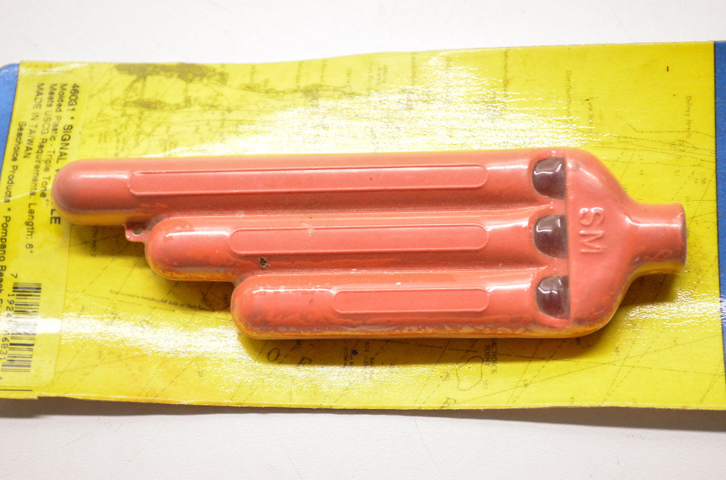 New Seachoice Products Plastic Signal Whistle Triple Tone 6' NOS