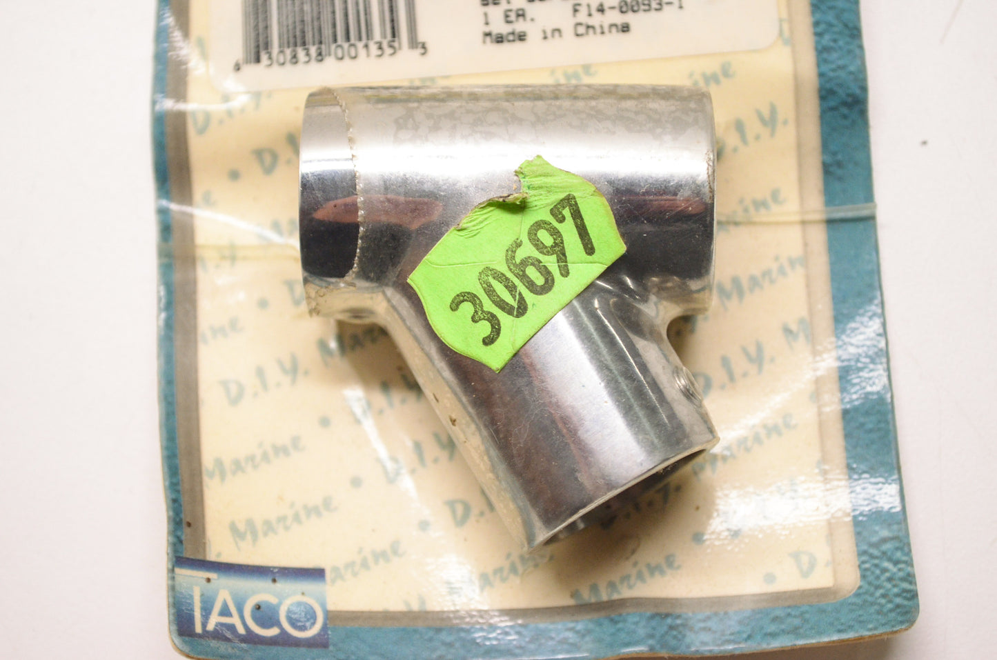 New D.I.Y. Marine Stainless Steel Rail Fitting 7/8' 60 Deg Universal Tee NOS